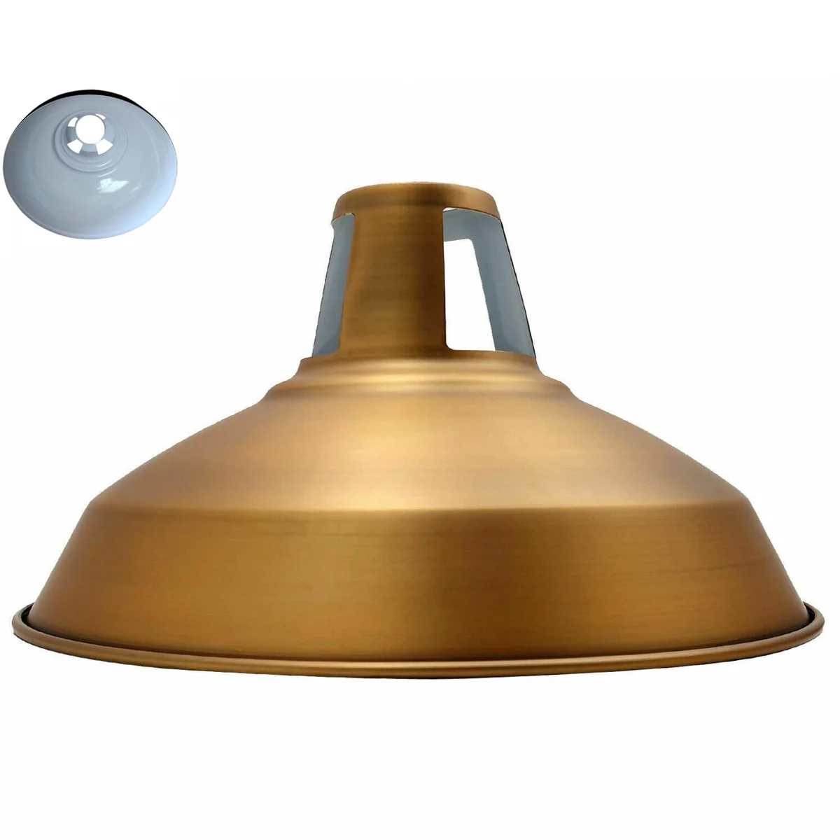 Yellow brass barn slotted ceiling light shade with 30cm diameter, vintage metal pendant lamp shade for indoor use