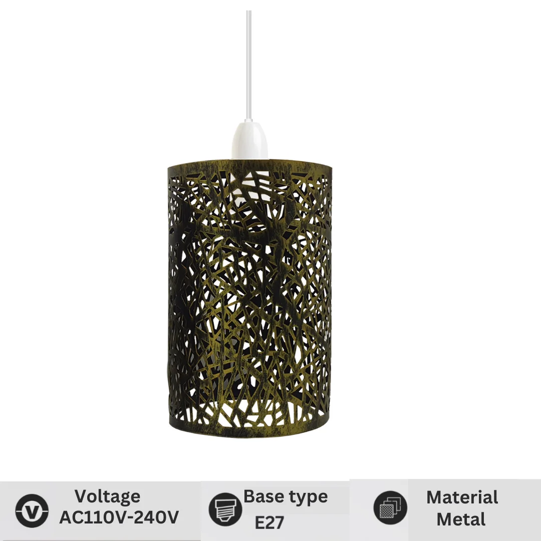 Modern metal lamp shade in drum style with easy fit design, suitable for ceiling pendant or wall installation, silver finish