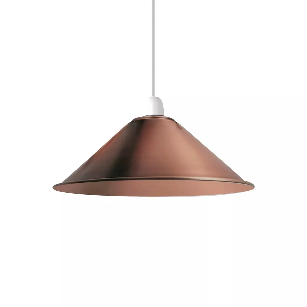Copper industrial style easy fit lamp shade with metal finish, designed for ceiling pendant lighting.