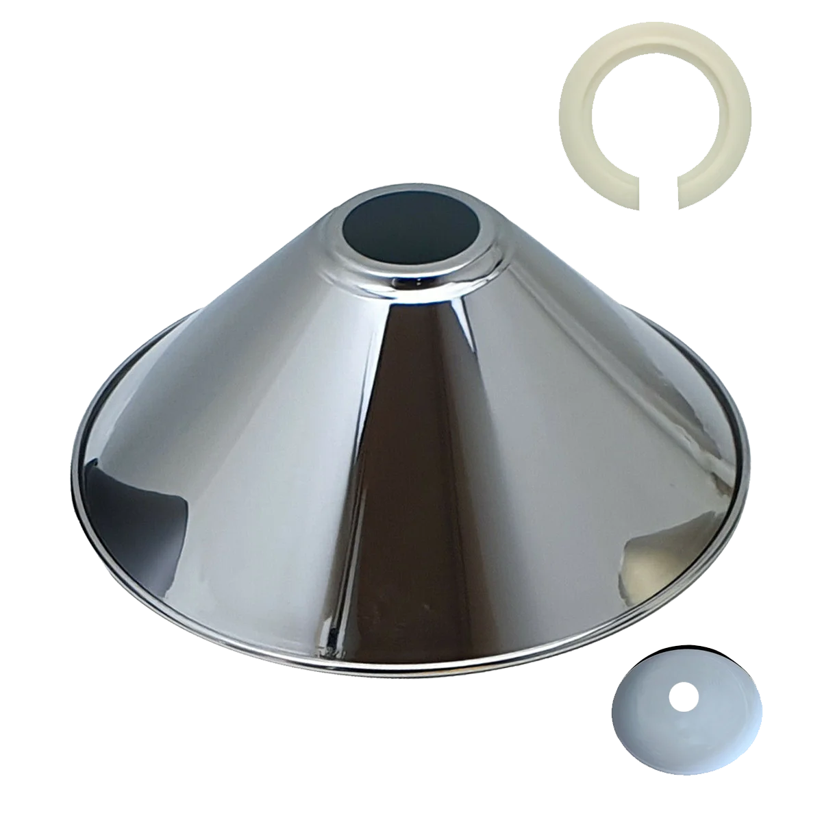 Chrome ceiling pendant light shade with industrial iron design, easy fit for modern home decor and lighting fixtures