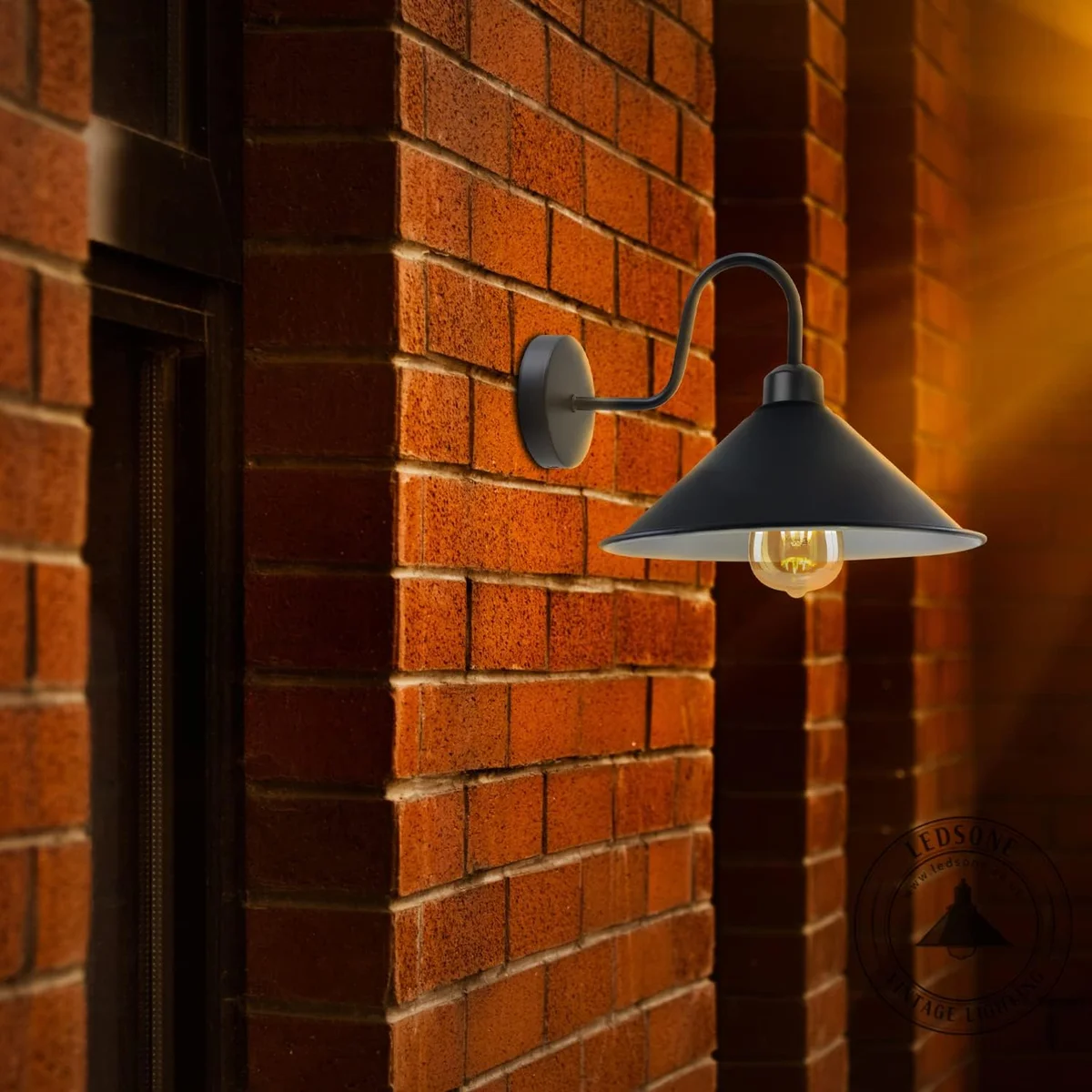 Black industrial style easy fit ceiling shade made of iron, shown against a white background with reducer plate included