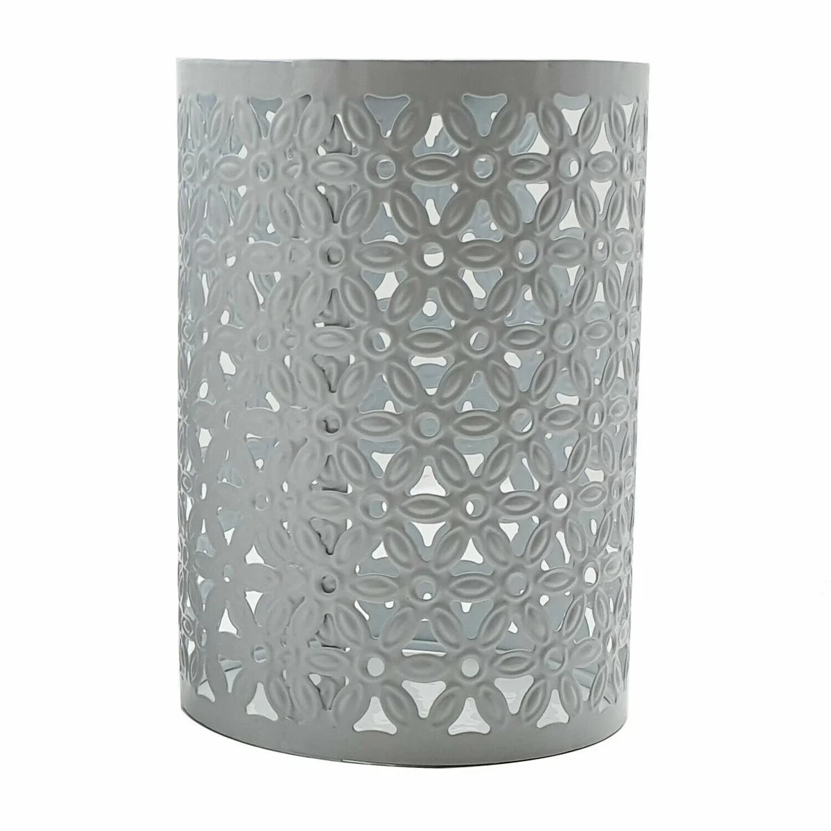 White drum metal wire cage ceiling pendant lampshade in white, showcasing modern industrial lighting design and easy fit installation