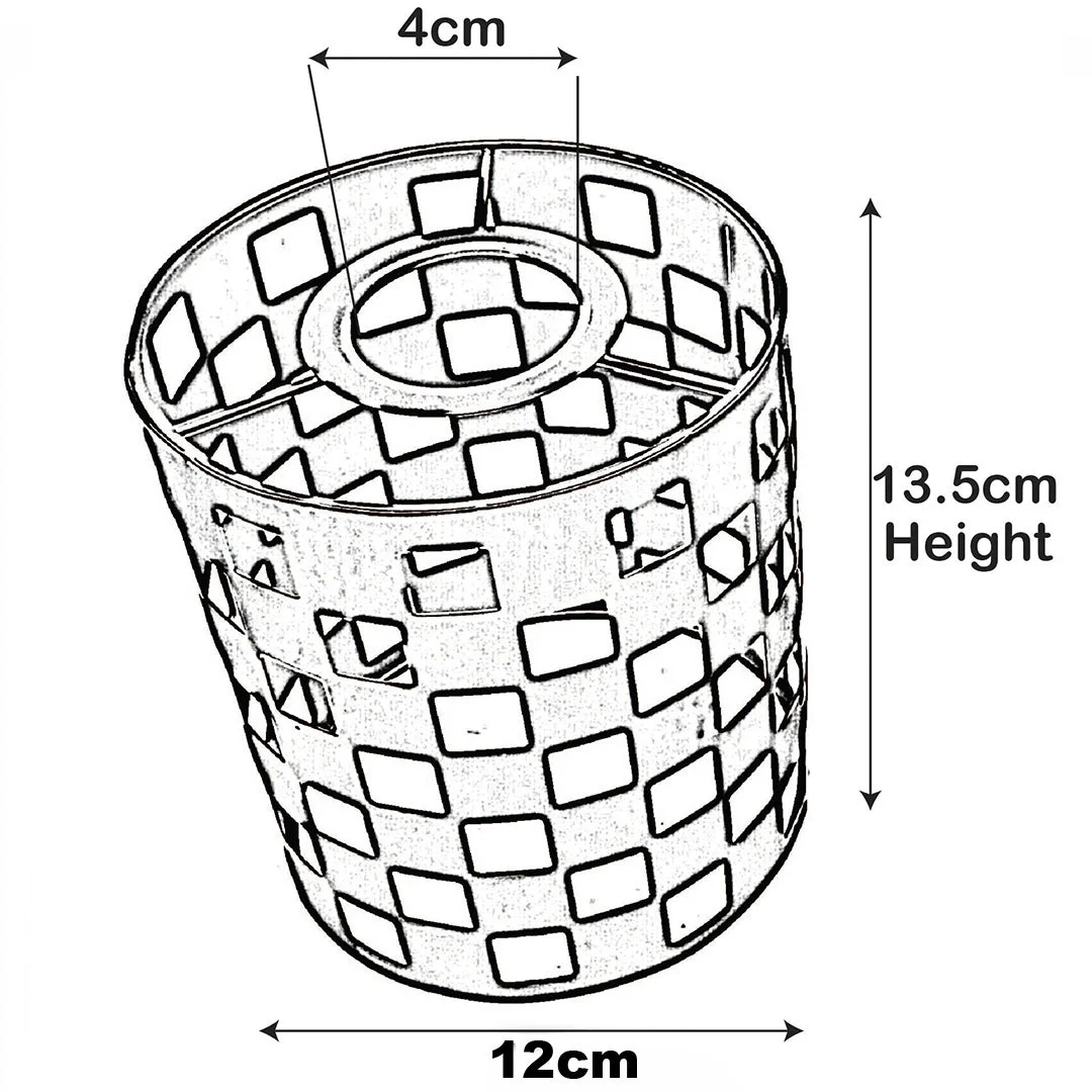 Brushed brass drum-shaped wire cage easy fit ceiling lampshade in metal, ready for E27 socket