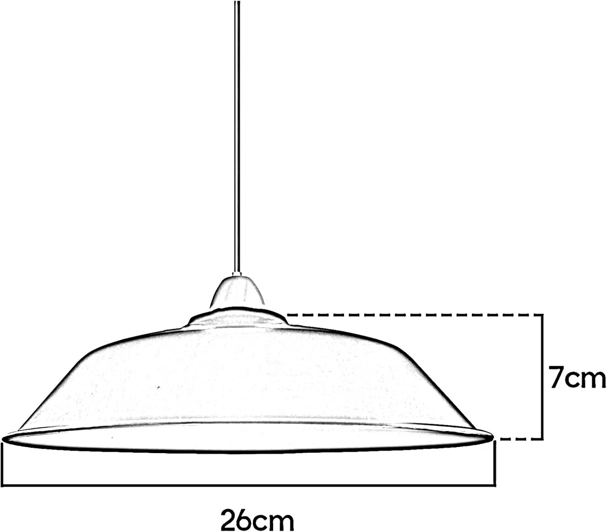 26cm metal ceiling pendant light shade in concrete effect finish, showcasing easy fit lamp shade design for UK homes