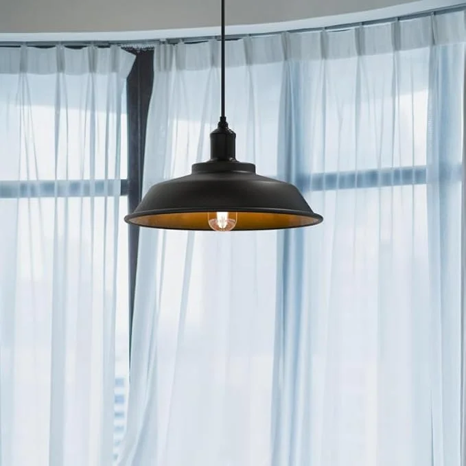 26cm metal ceiling pendant light shade with black gold inner lamp shade, industrial style, concrete effect finish