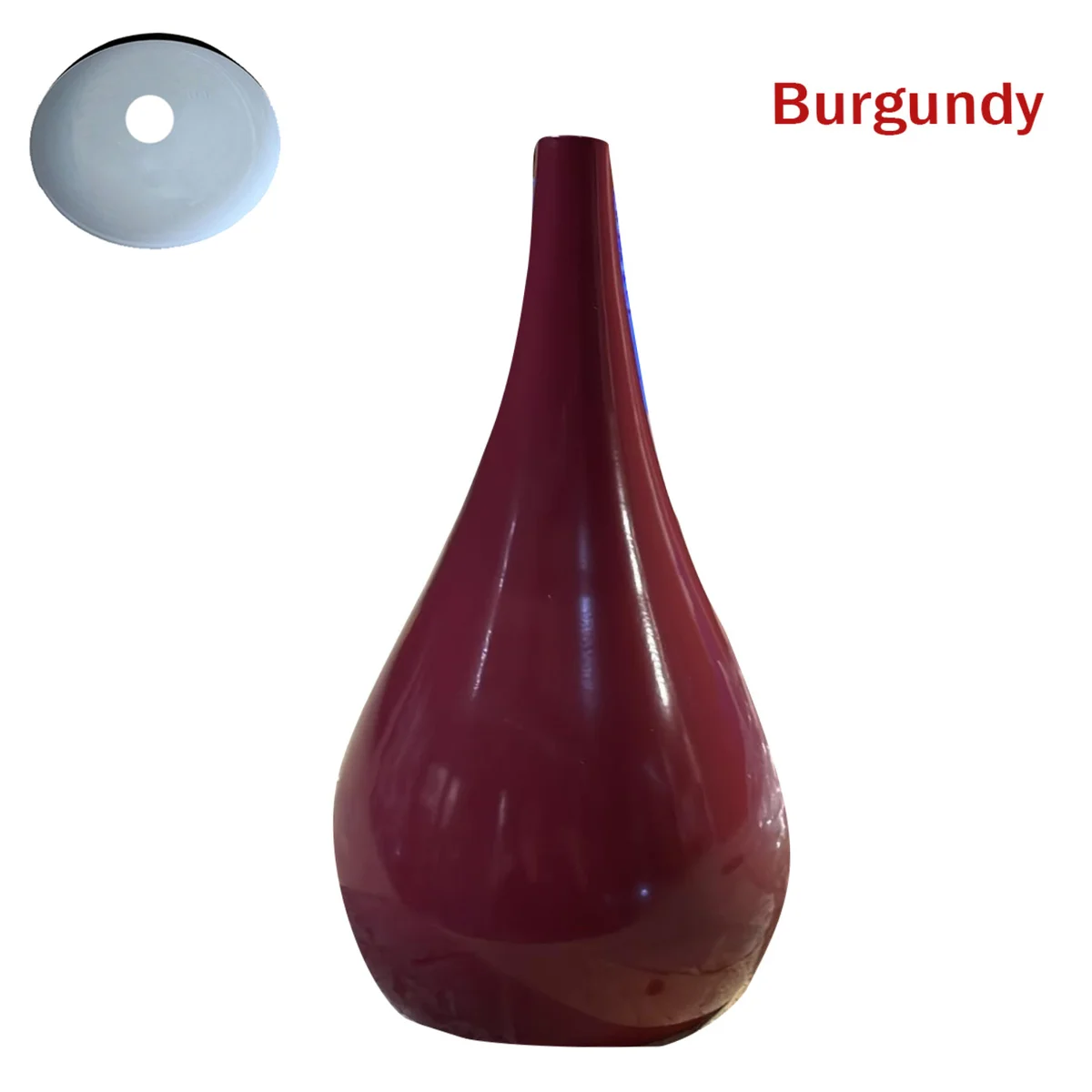 Industrial vintage burgundy pendant shade with teardrop shape and E27 holder made of sturdy iron metal