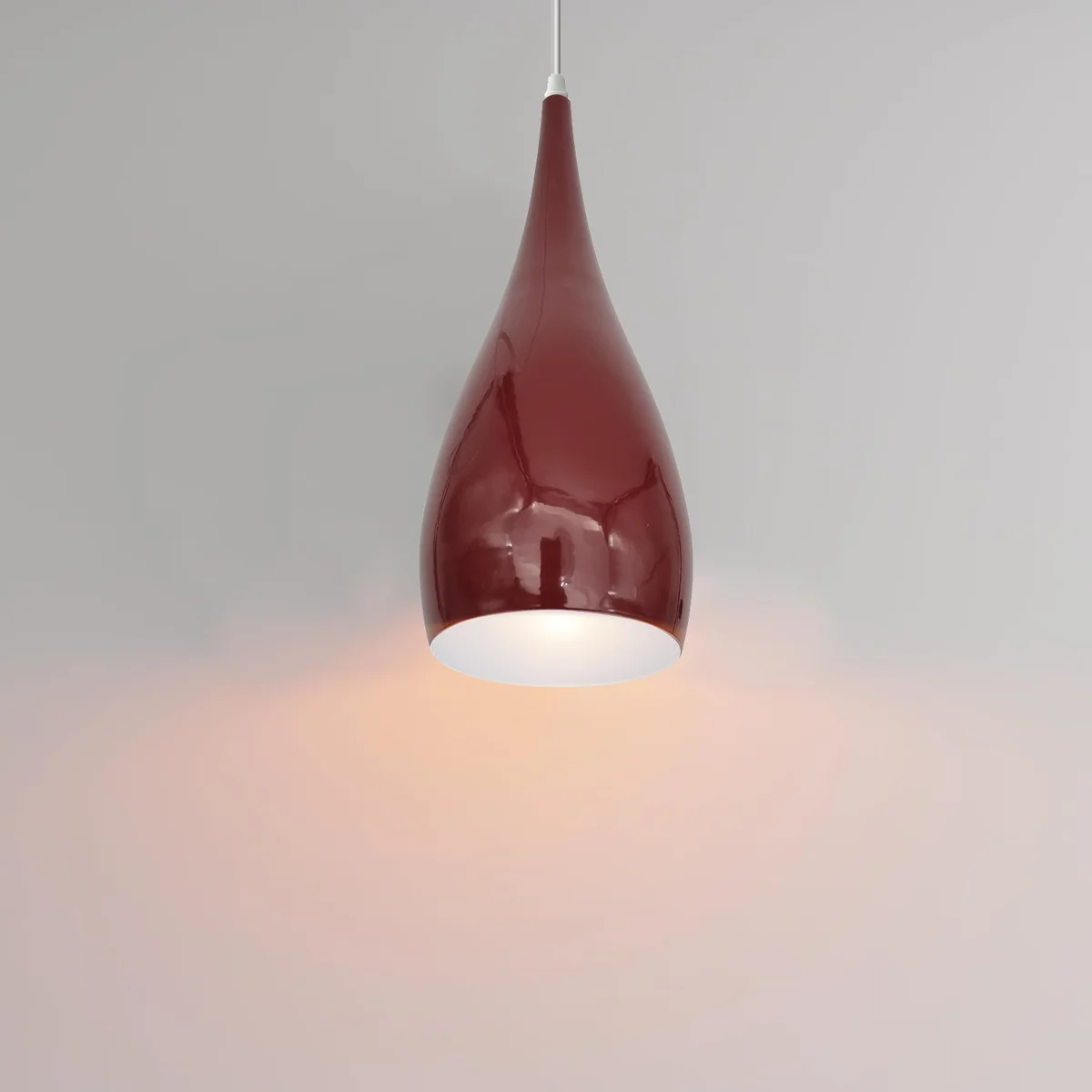 Blue tear drop contemporary ceiling lamp shade made of metal, 30cm x 16cm, suitable for indoor use with E27 bulb base