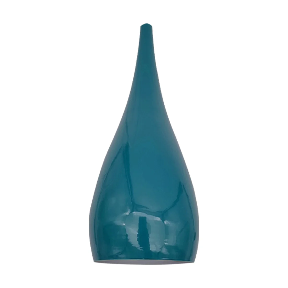 Blue tear drop industrial ceiling light shade made of metal with modern design, 30cm by 16cm, for indoor use.