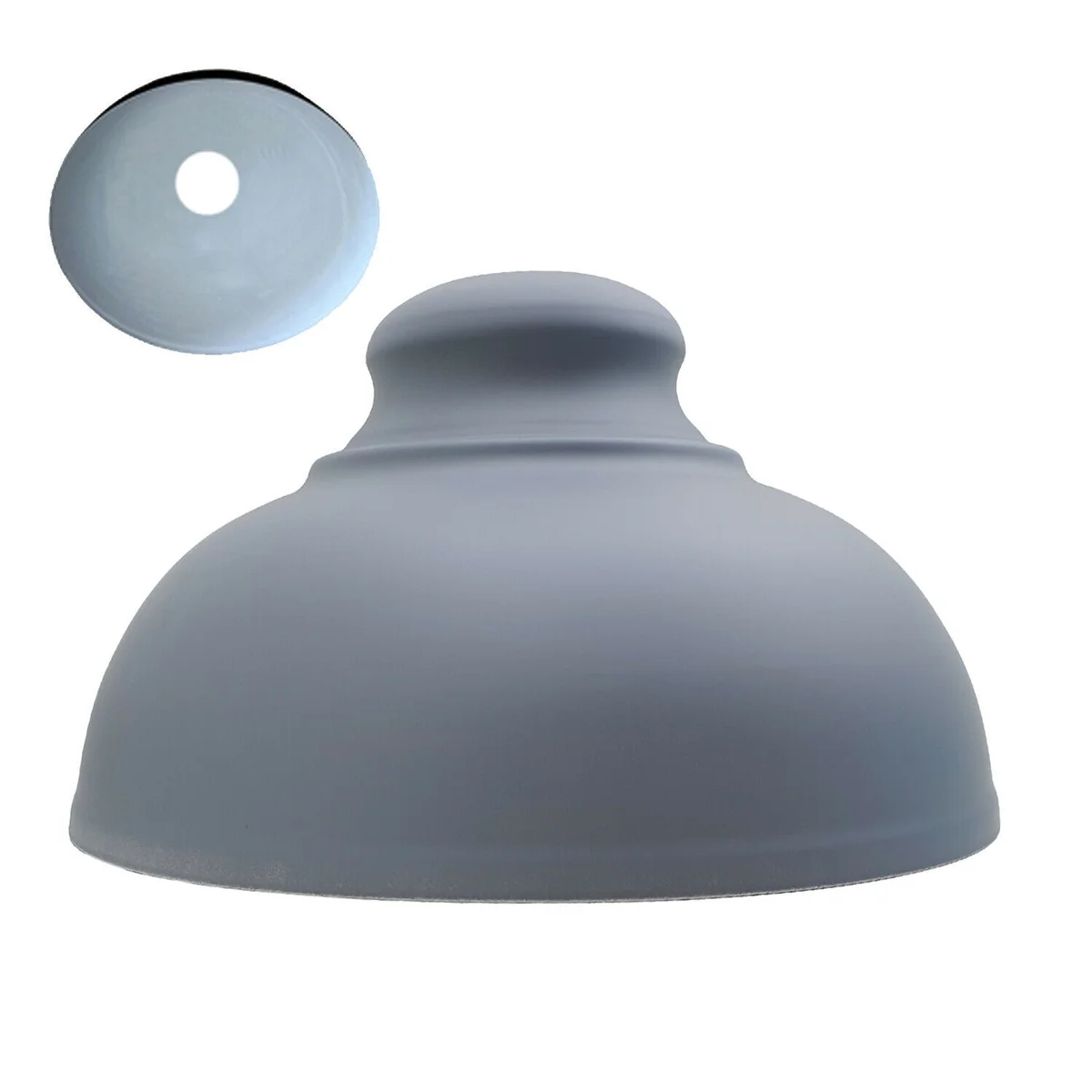 Grey retro pendant lamp shade with concrete effect finish and metal construction, includes shade reducing ring