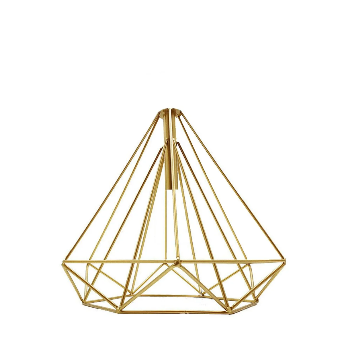 Contemporary pendant lighting with geometric metal wire cage design in painted gloss finish, easy fit for ceiling sockets