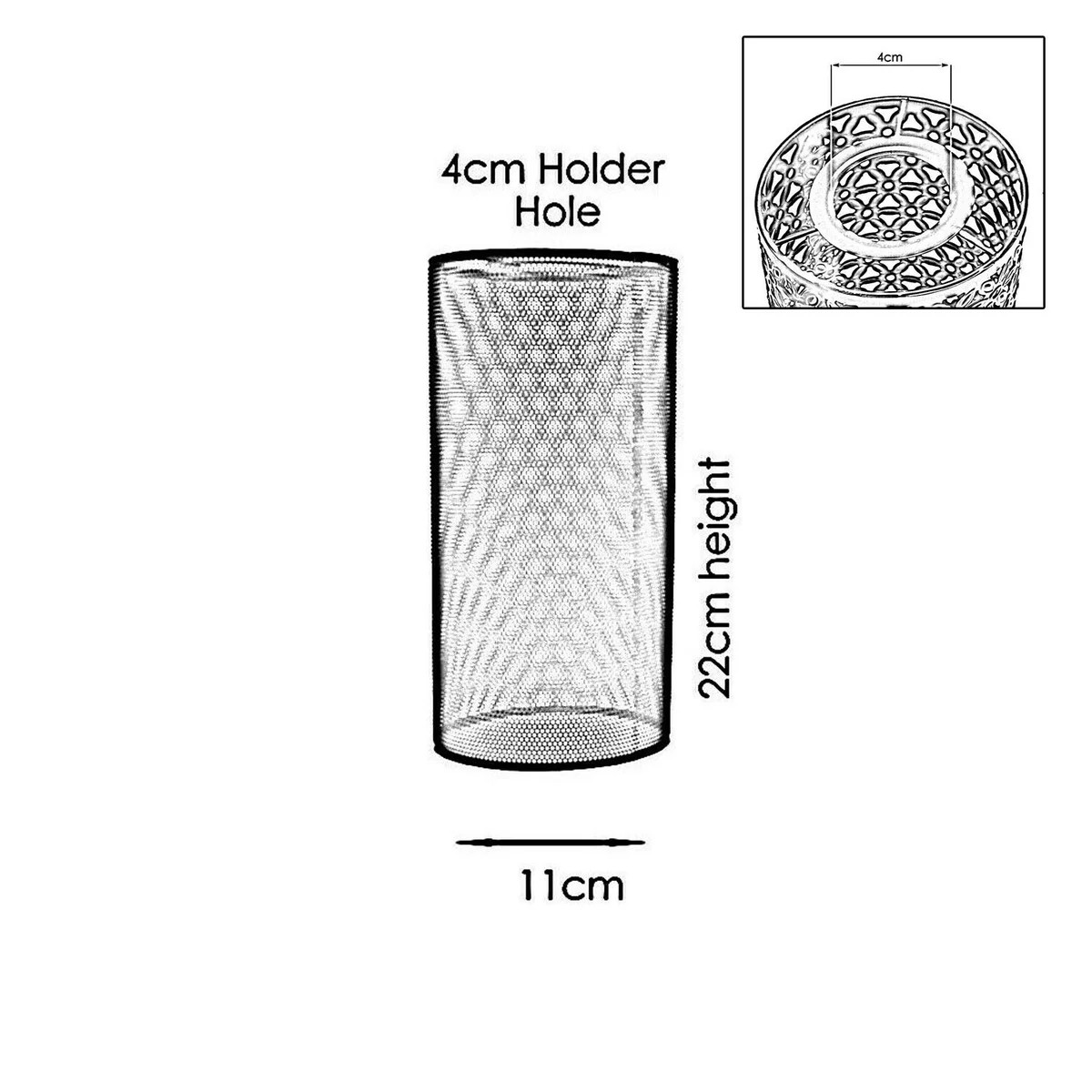 Brushed silver industrial drum metal wire cage easy fit ceiling shade shown from side angle on white background