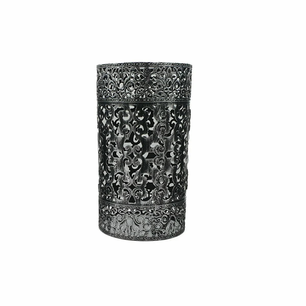 Brushed silver industrial metal wire cage lampshade in drum shape, easy fit for ceiling light sockets, no bulb included