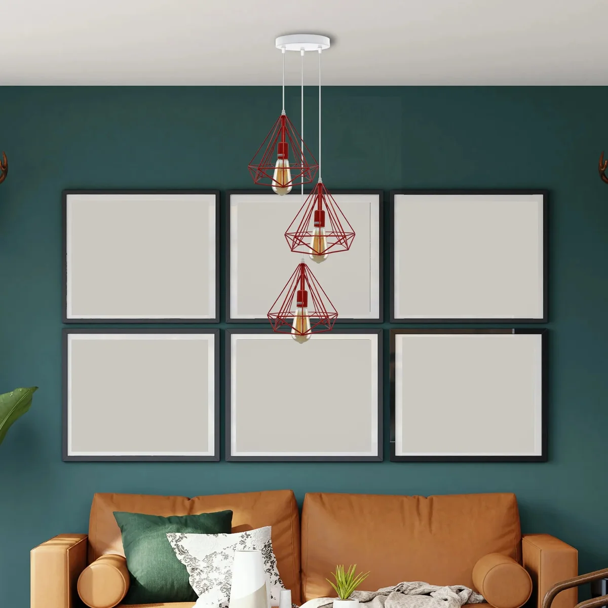 Vintage style metal hanging light cage pendant lamp with E27 bulb holder and black painted finish ceiling fixture