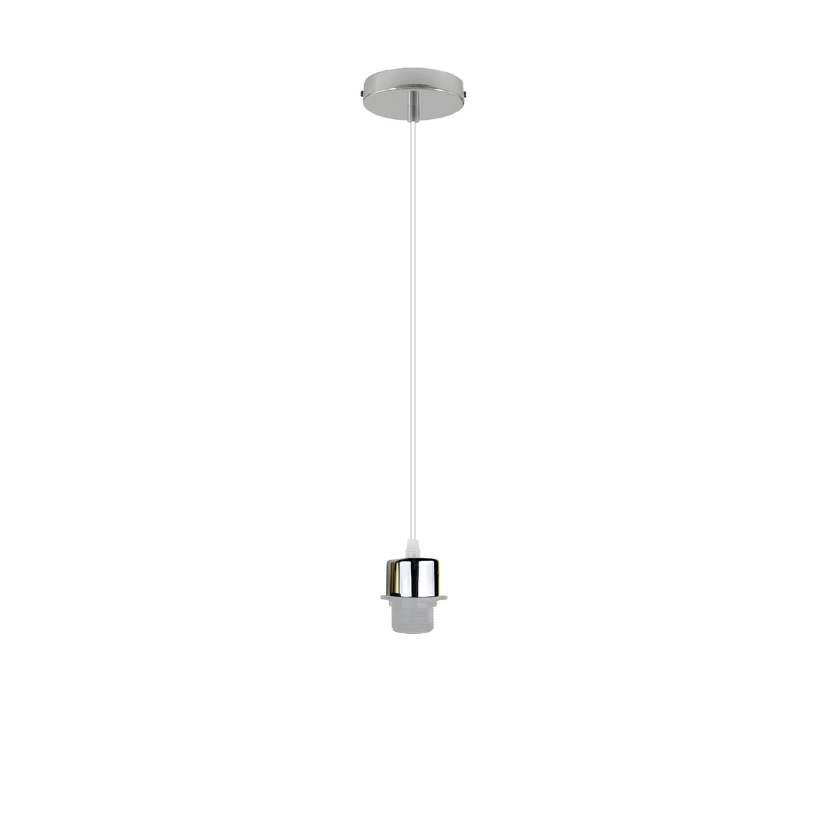 E27 pendant light holder with 95cm black cable, metal and PVC, vintage style, includes ceiling rose and fittings