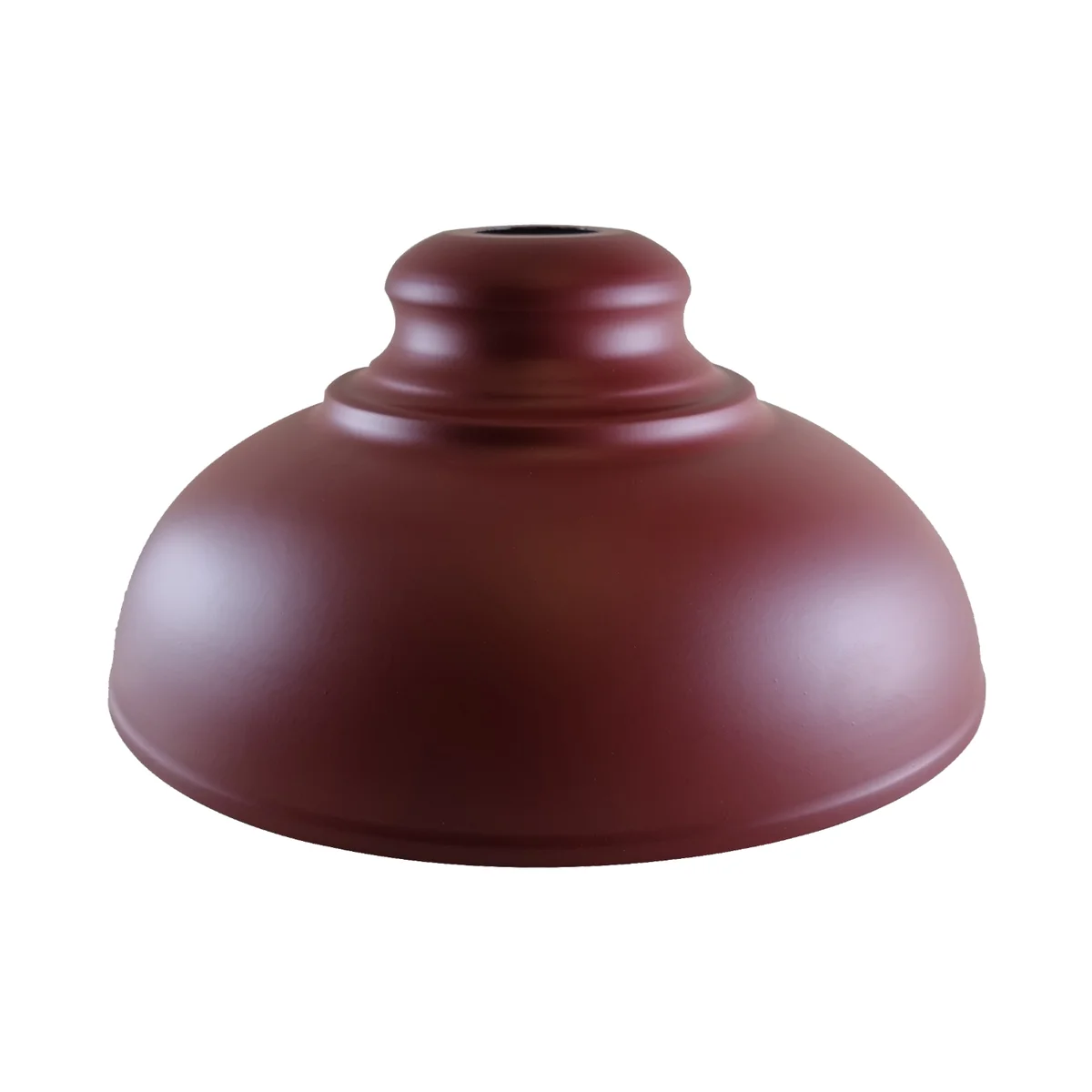 Curvy vintage burgundy metal industrial ceiling lamp shade with E27 fitting, ideal for modern and classic interiors