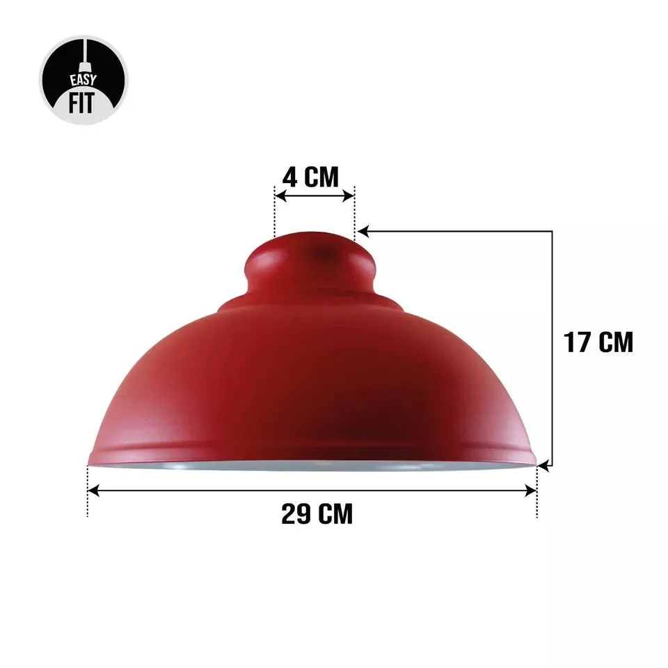 Vintage pendant lamp shade in curvy metal design, 29cm diameter, suitable for E27/B22 bulbs, indoor use