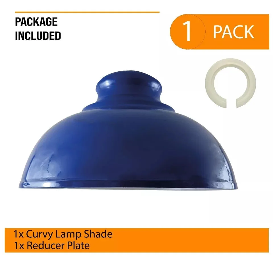 Vintage-style metal easy fit ceiling light with curvy 29cm diameter shade for indoor use, compatible with E27/B22 bulbs