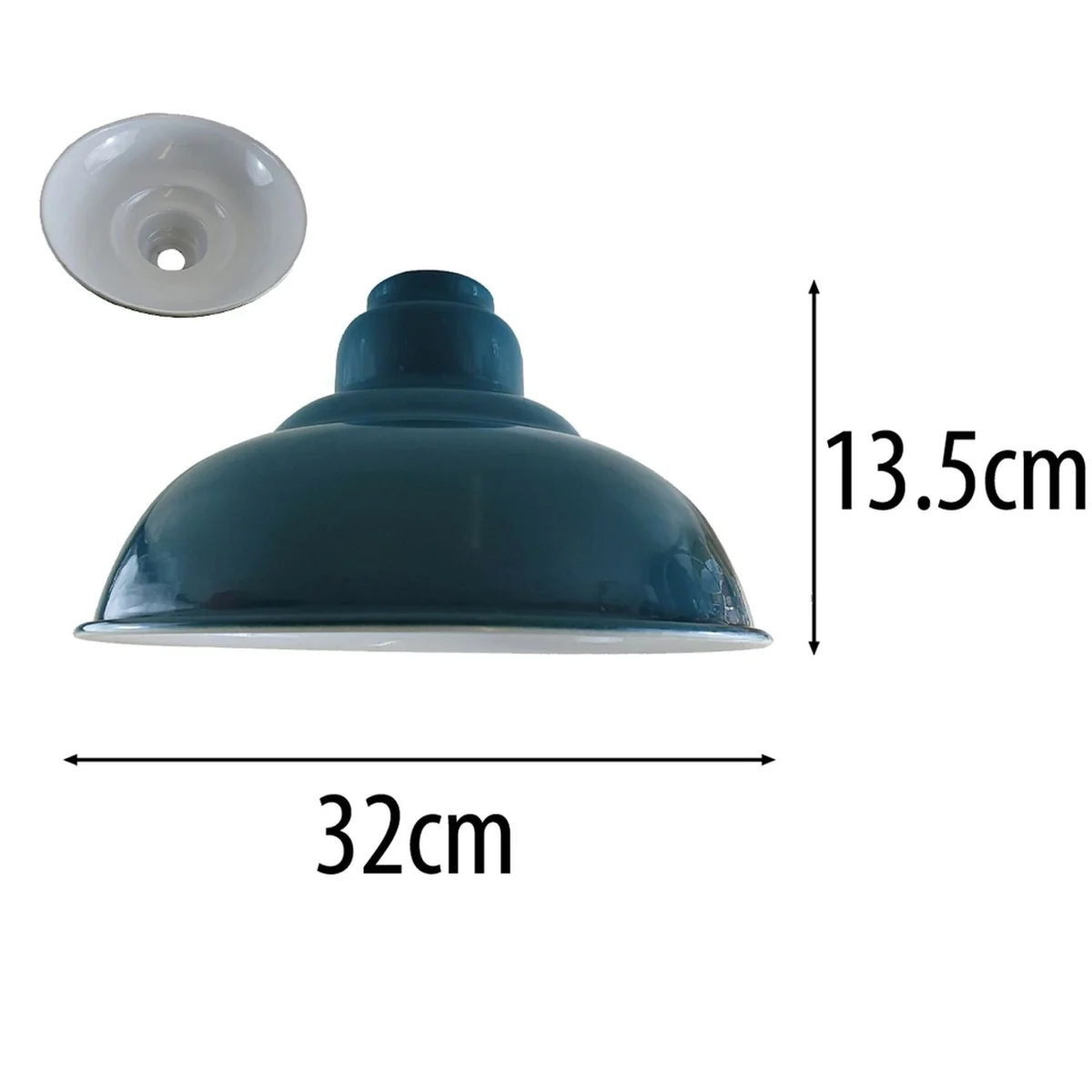 Retro pendant light shade in cone shape, metal construction, vintage industrial style, compatible with E27 bulbs.