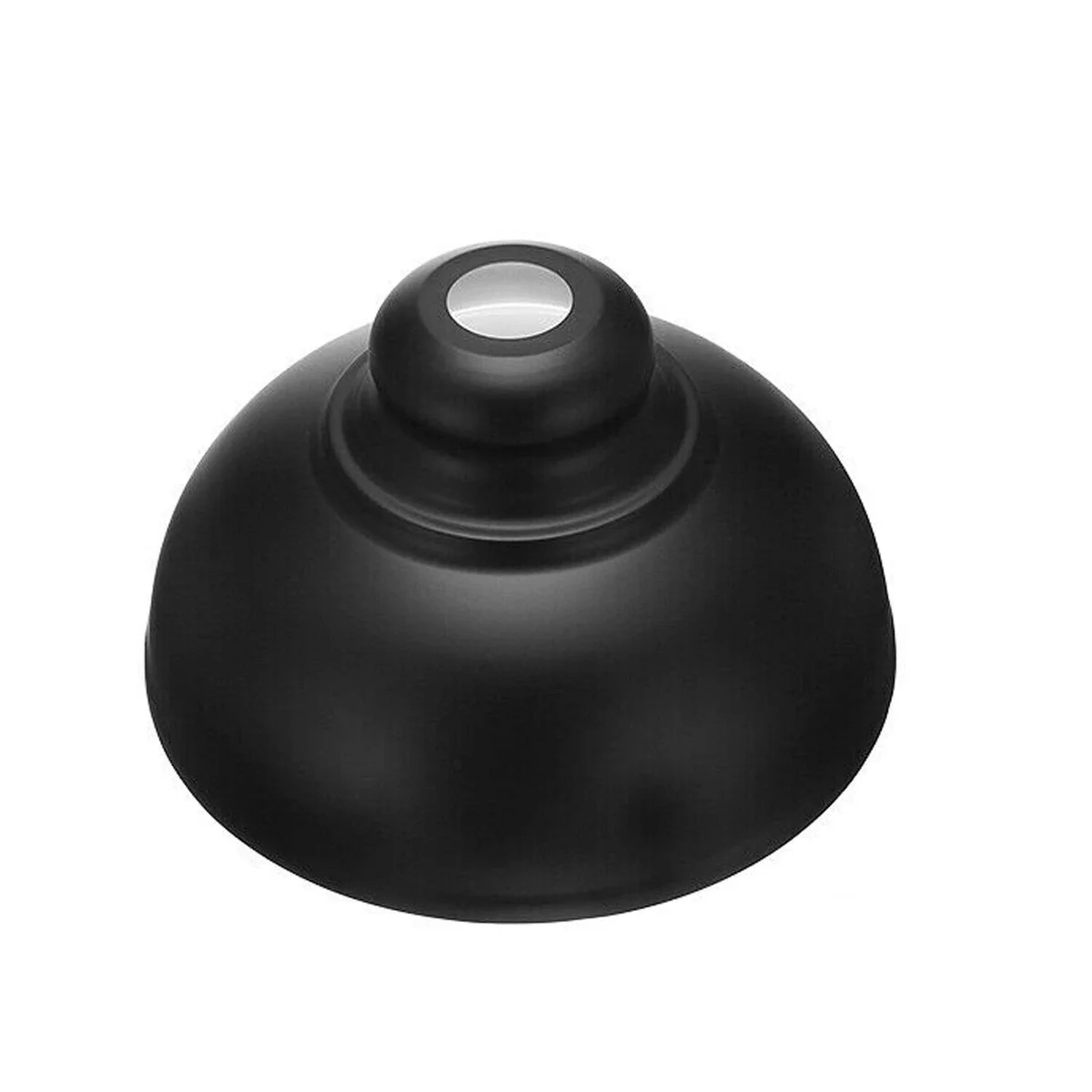 Black metal ceiling pendant with retro industrial design and concrete effect finish shown hanging in modern room setting