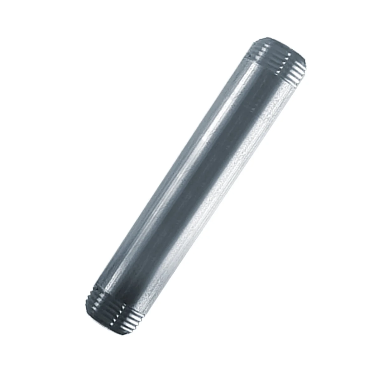 30cm galvanized iron pipe fitting with ¾ inch BSP threaded male ends, heavy-duty malleable iron nipple