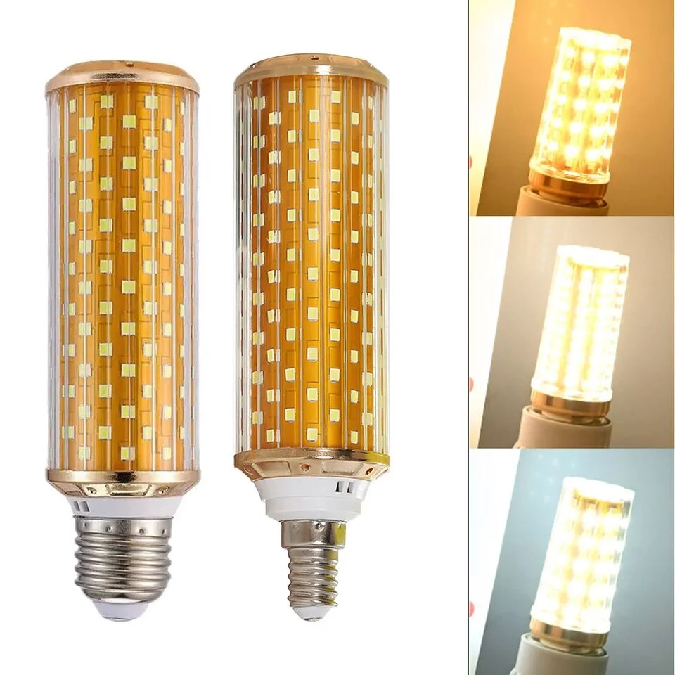 High output LED bulb with E14 base, aluminium alloy body, and visible heat-dissipation vents for cooling