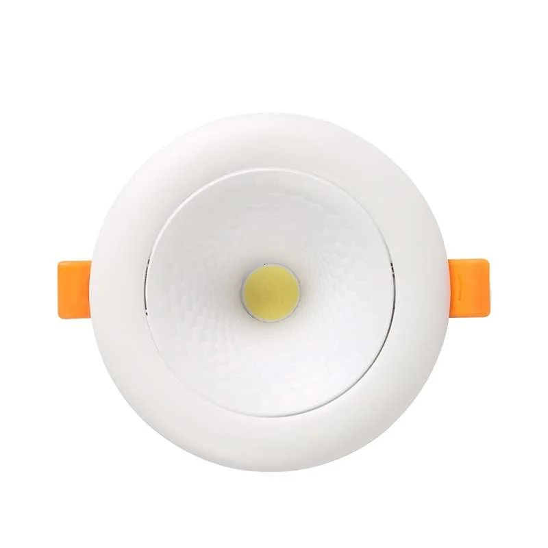 Modern round LED recessed ceiling light with adjustable beam angle and cool and warm white illumination options