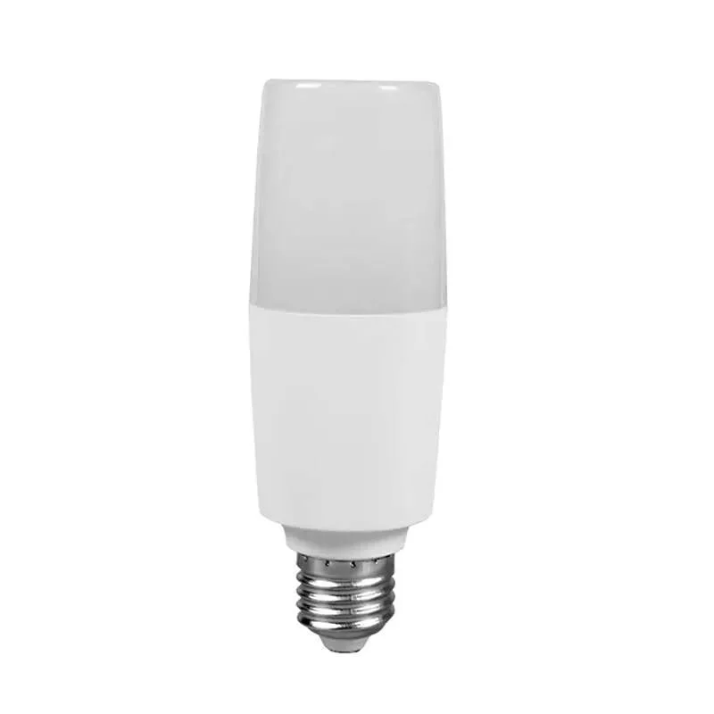 E27 LED light bulb with frosted T7 stick shape, cool white 6500K, modern design, suitable for indoor lighting fixtures