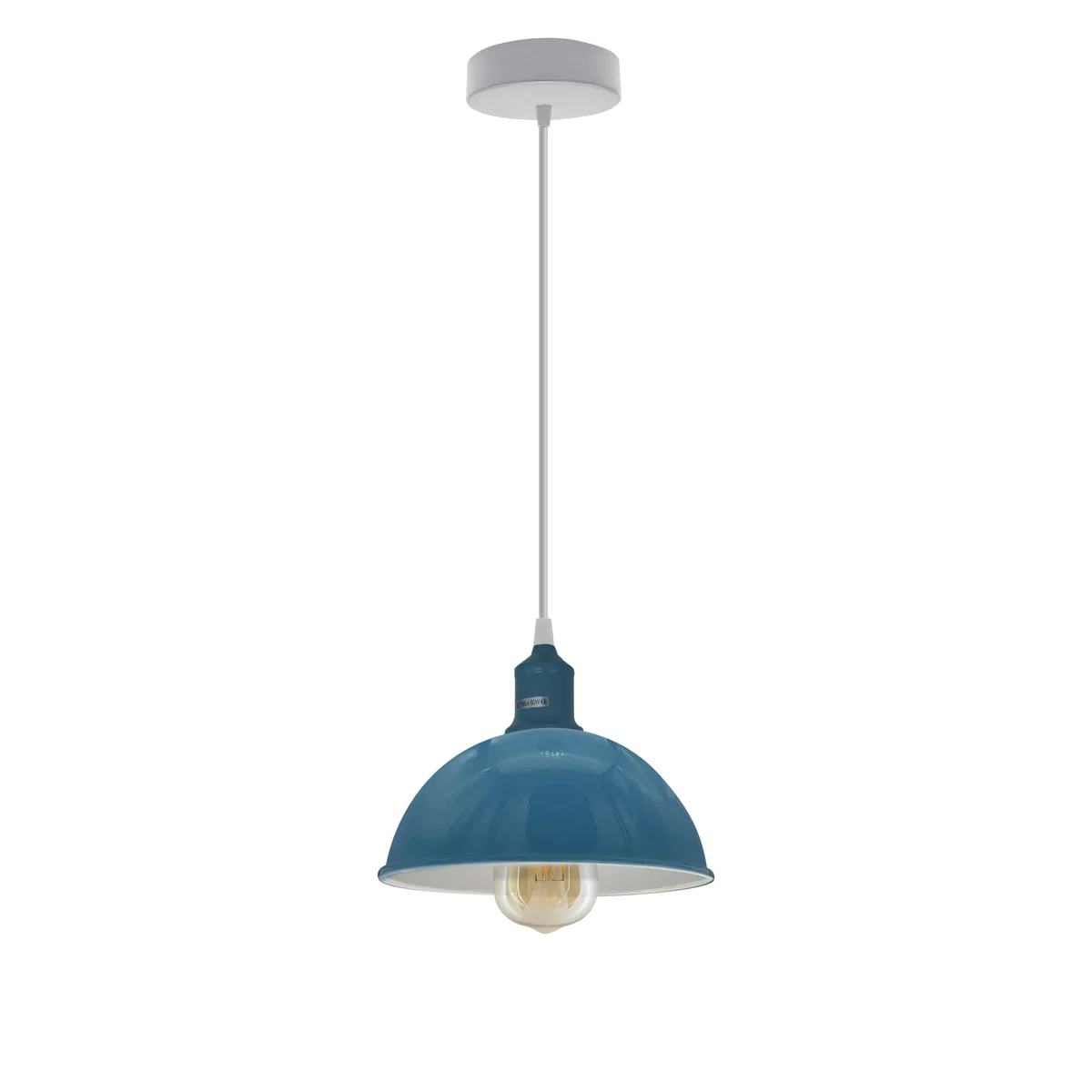 Modern industrial dimmable ceiling light with metal shade, E27 base, adjustable 95cm cable, and sloped ceiling adaptable design