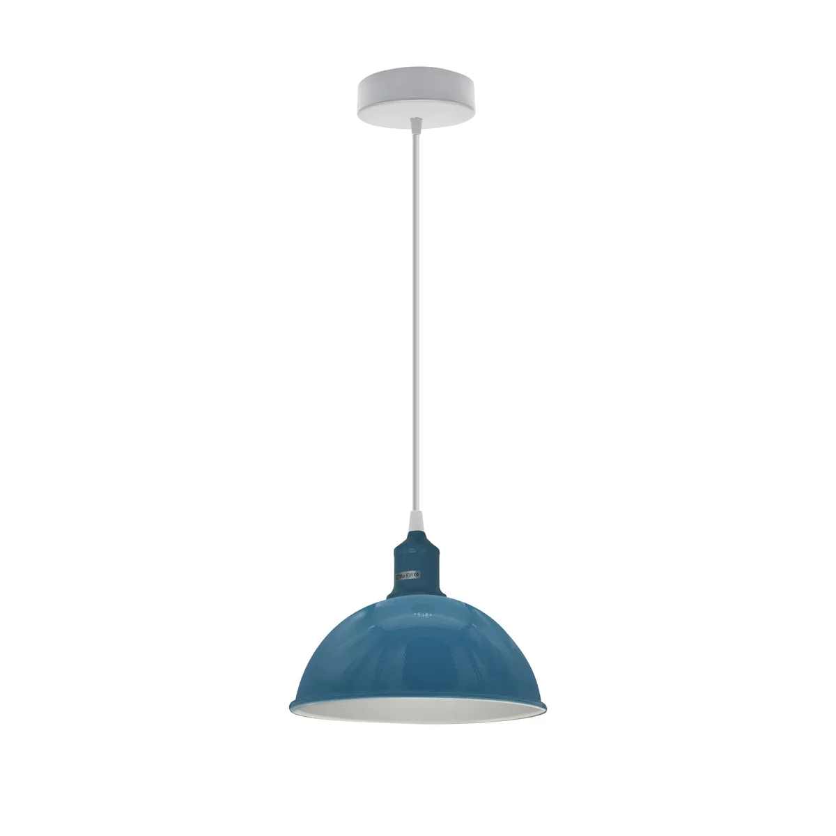 Modern industrial indoor hanging lamp with metal shade, E27 base, and adjustable 95cm cable for sloped ceilings