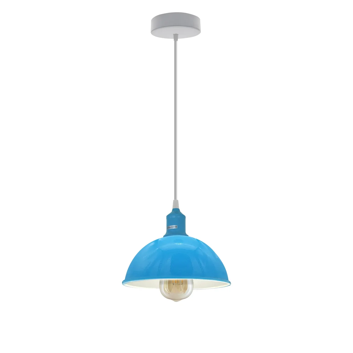 Modern ceiling pendant light with metal shade, E27 base, adjustable 95cm cable, and 10cm ceiling base diameter