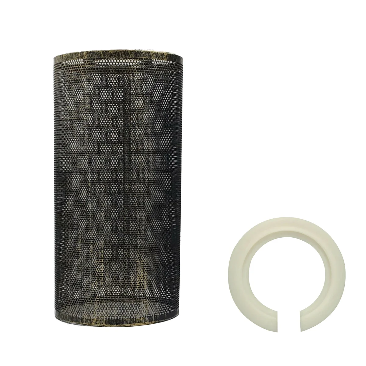 Brushed copper industrial ceiling lampshade with metal wire cage drum design, easy fit for indoor ceiling lights