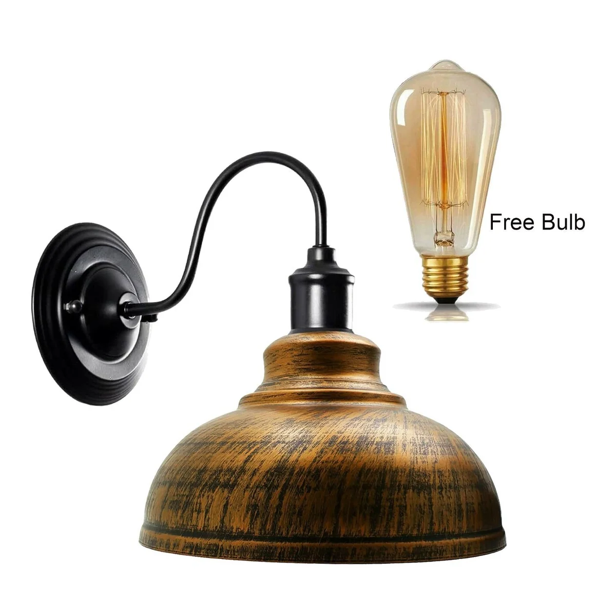 Brushed copper metal dome ceiling light with smooth curvy dome shape and open bottom for downward lighting