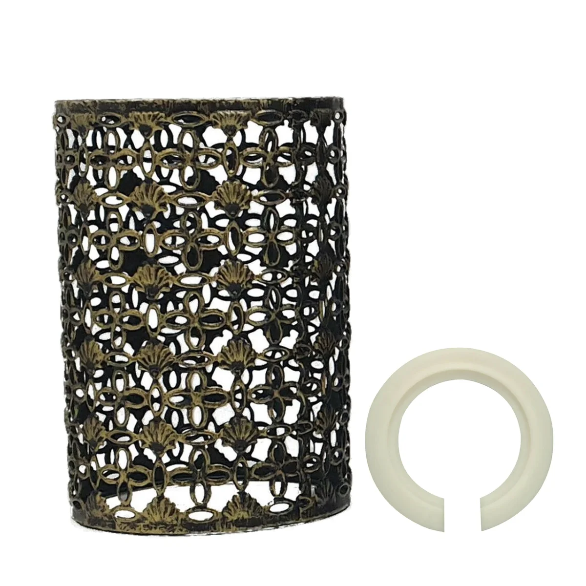 Modern industrial pendant light with brushed brass drum metal cage lampshade, easy fit ceiling installation, no bulb included