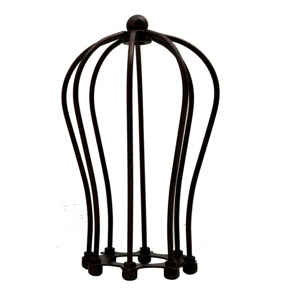 Metal balloon cage lampshade in antique industrial style, lightweight metal wire with vintage rustic finish hanging light