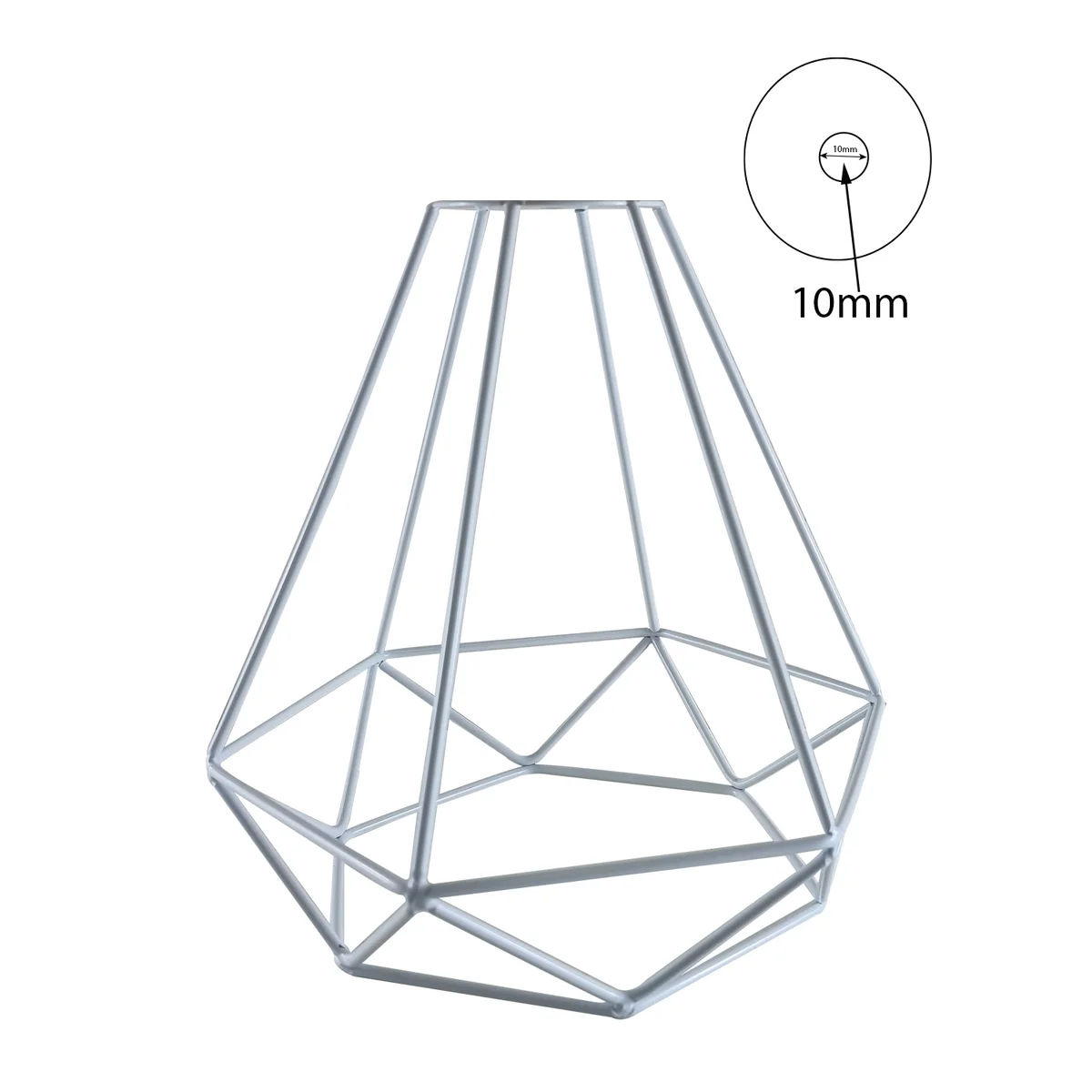 Diamond Easy Fit Lamp Shade metal wire cage in black finish shown from side angle, highlighting easy fit design and structure