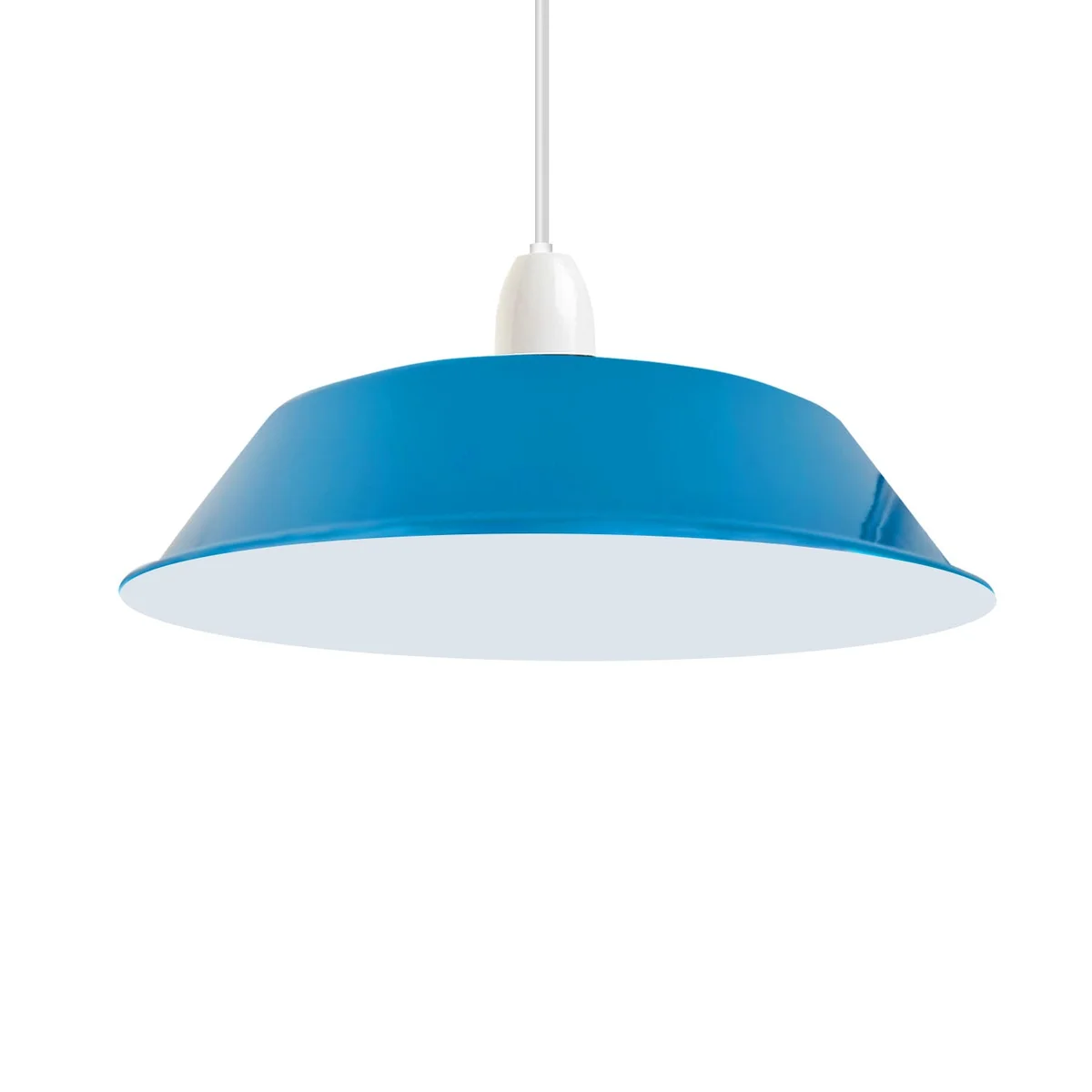 Contemporary metal light shade in glossy brushed silver with curved design, 36cm diameter, ceiling pendant style