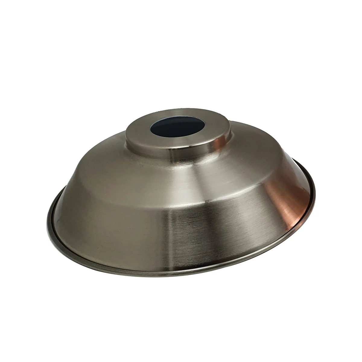 Vintage style metal cage ceiling light with a 22cm diameter, white interior, and electroplated finish hanging indoors