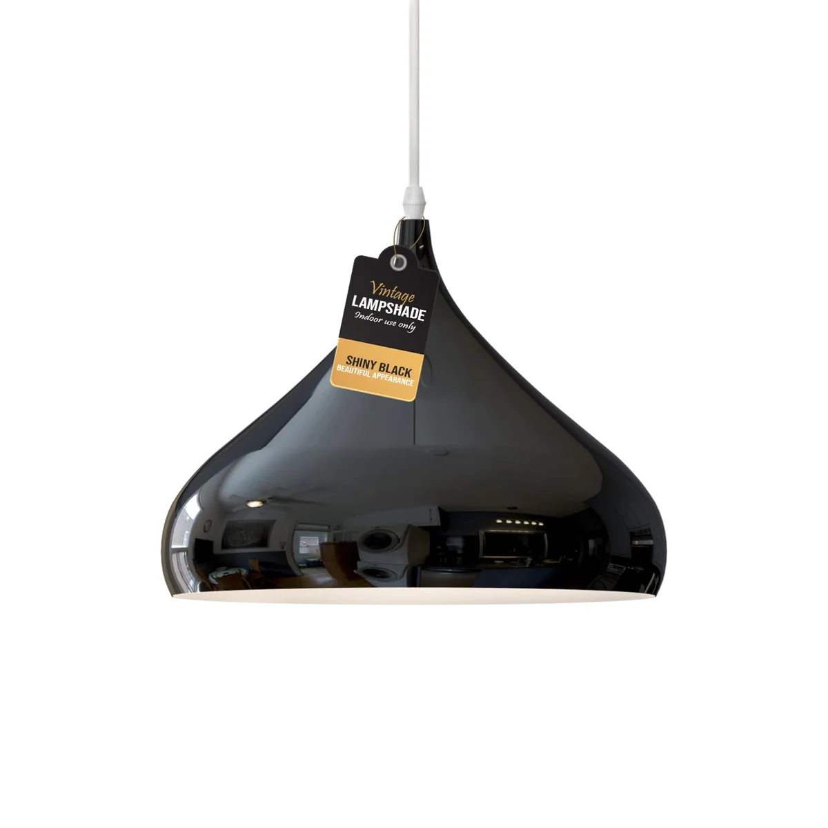 Vintage dome-shaped metal ceiling light shade in matte finish, designed for E27 bulbs, with curved retro style