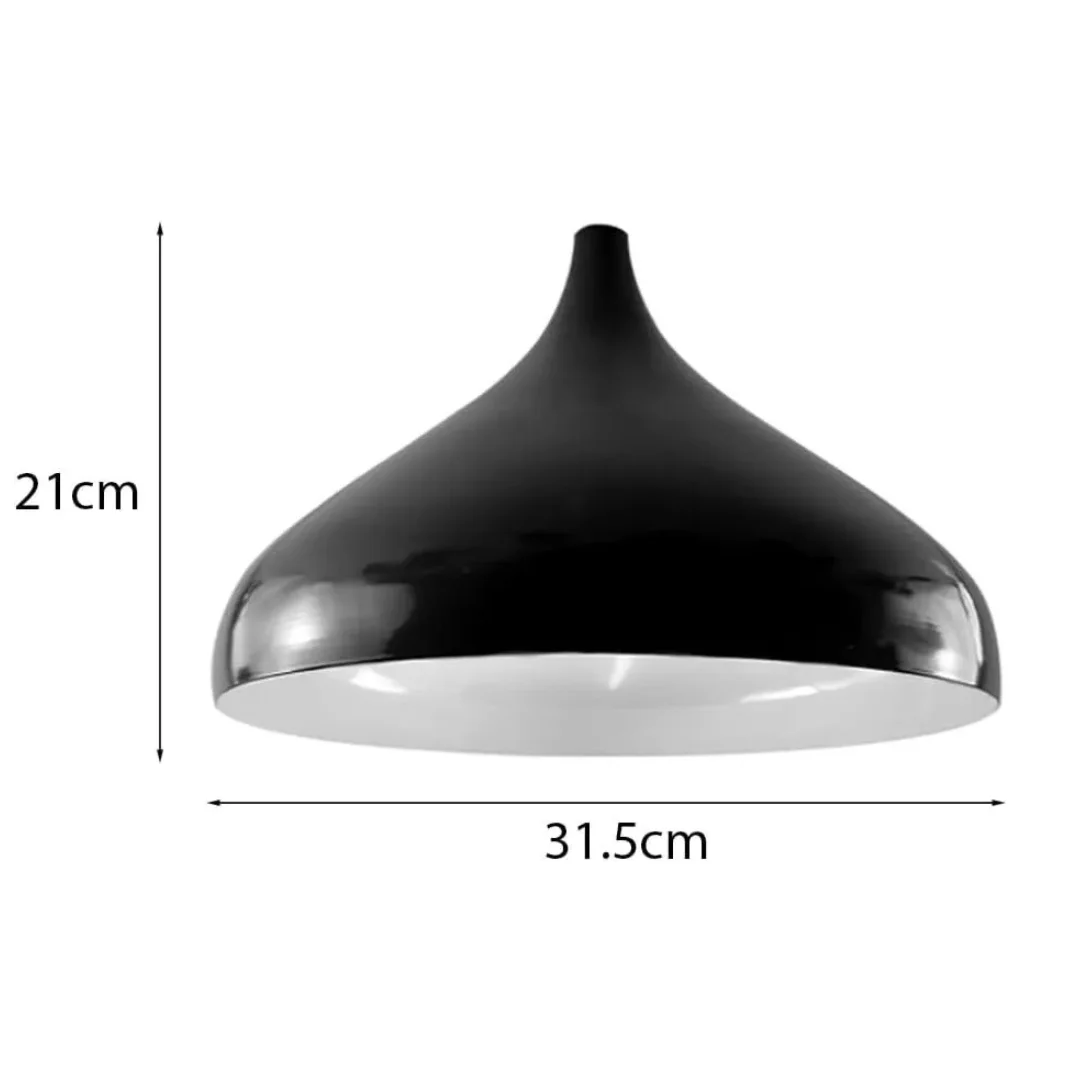 Vintage metal dome-shaped pendant light shade with E27 pendant light fitting, suitable for dimmable bulbs up to 60W