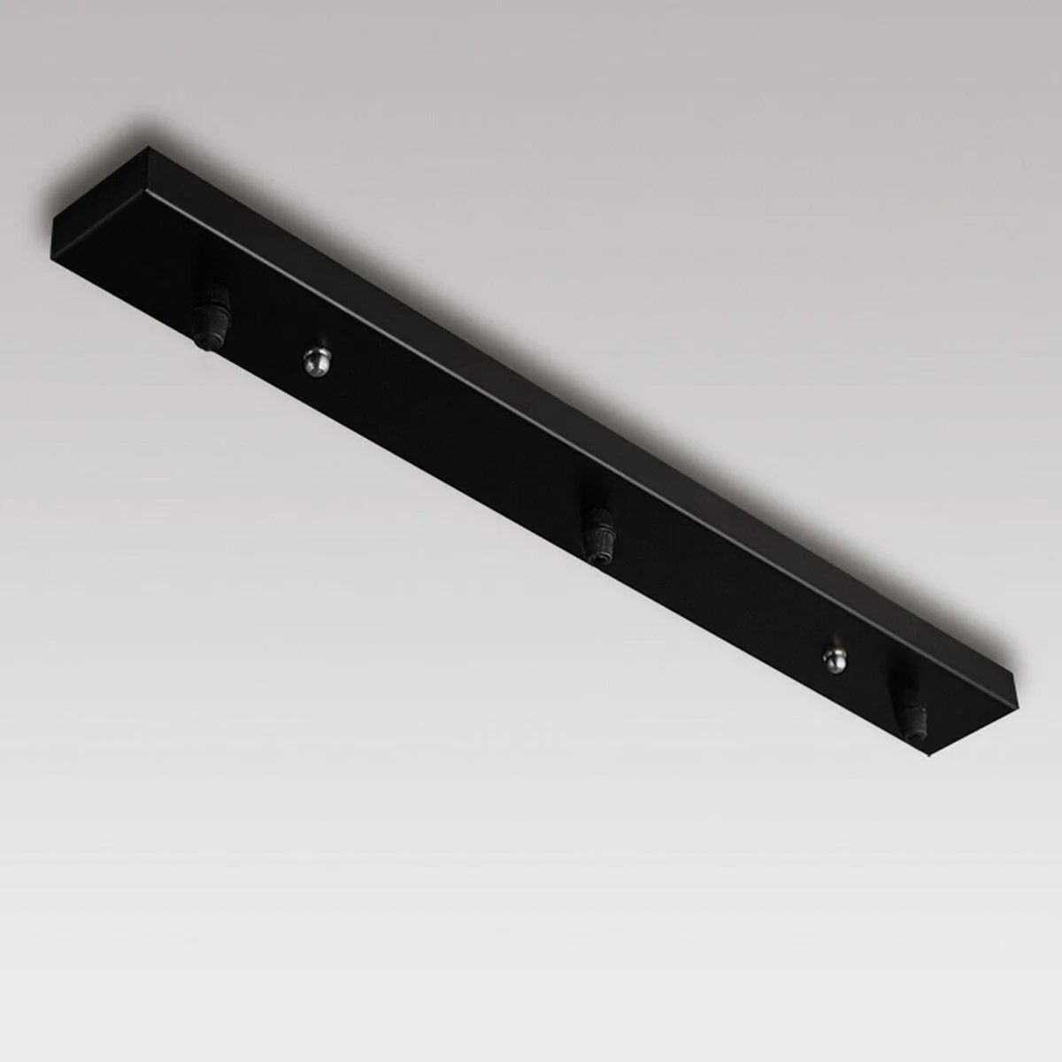 Rectangular modern ceiling rose metal fitting with cord grip nuts and screws for indoor light fixtures installation