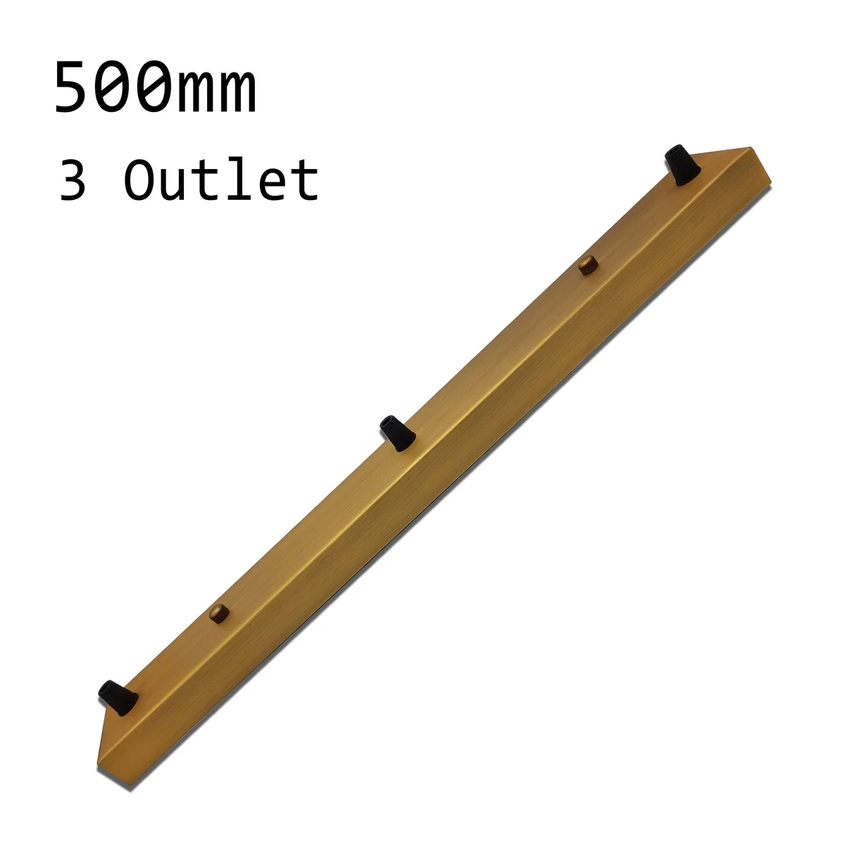 Rectangular metal ceiling rose with cord grip nuts and fitting accessories laid out on a white background