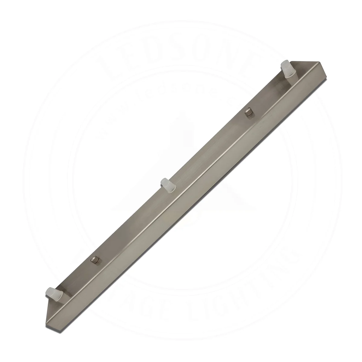 Rectangular satin nickel 3 outlet ceiling rose with metal finish and included fixing accessories for modern light fittings