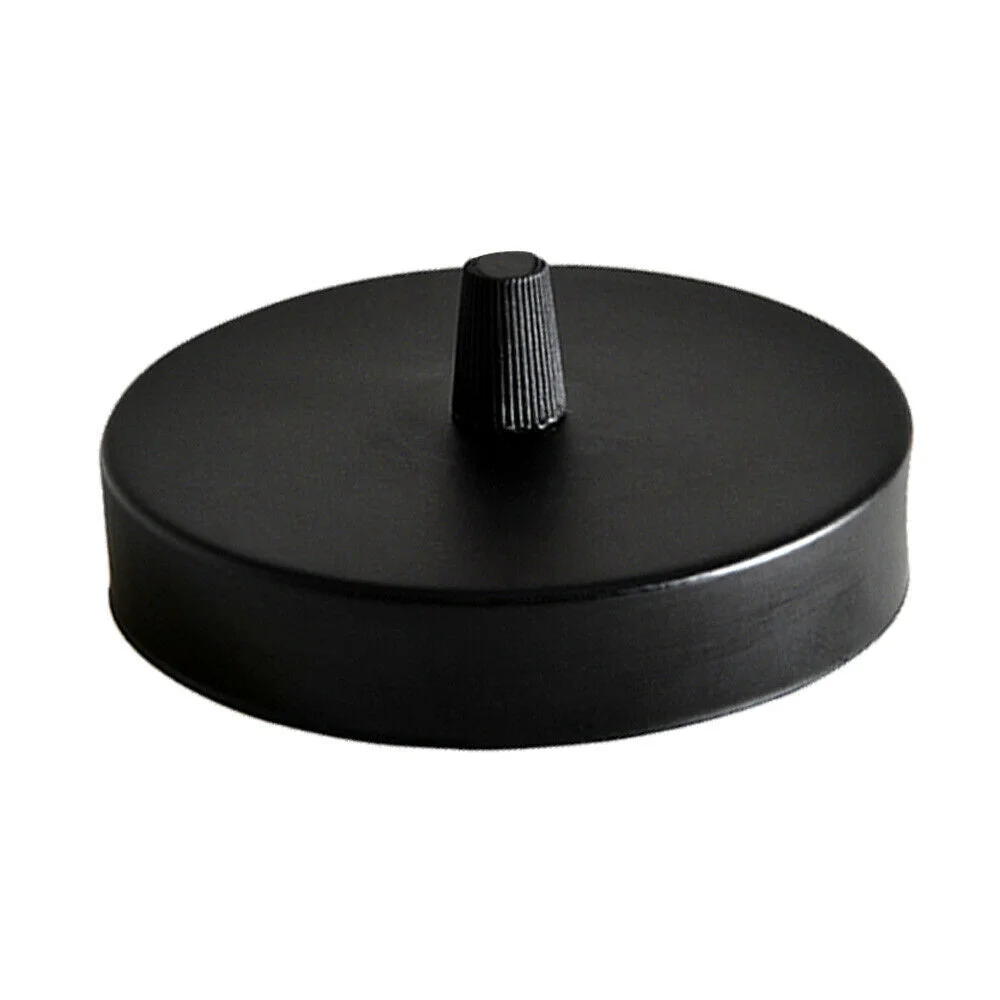 Black metal ceiling canopy light kit with mounting bracket and cord grip, 120x25mm, for pendant light fixtures
