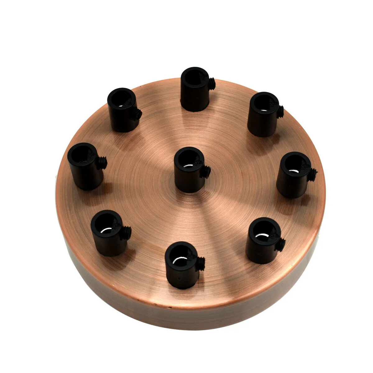 Copper and black 120mm multi outlet ceiling rose with 9 holes for multiple pendant light fittings