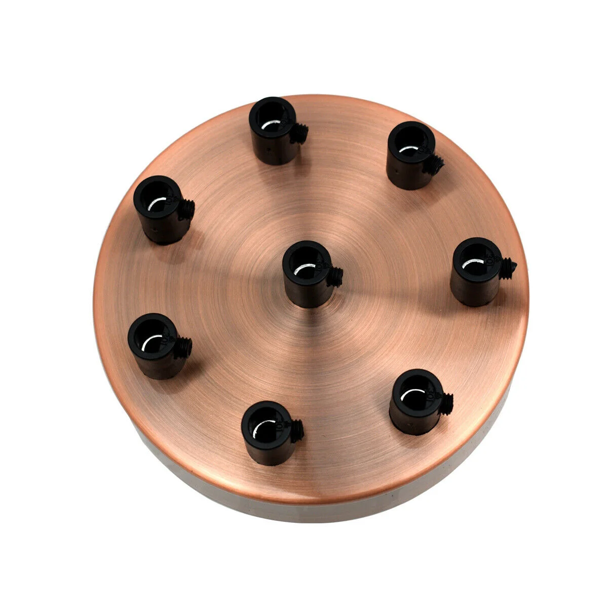 Copper ceiling rose with riveted design, 120mm diameter, for pendant light fittings up to 5kg weight capacity