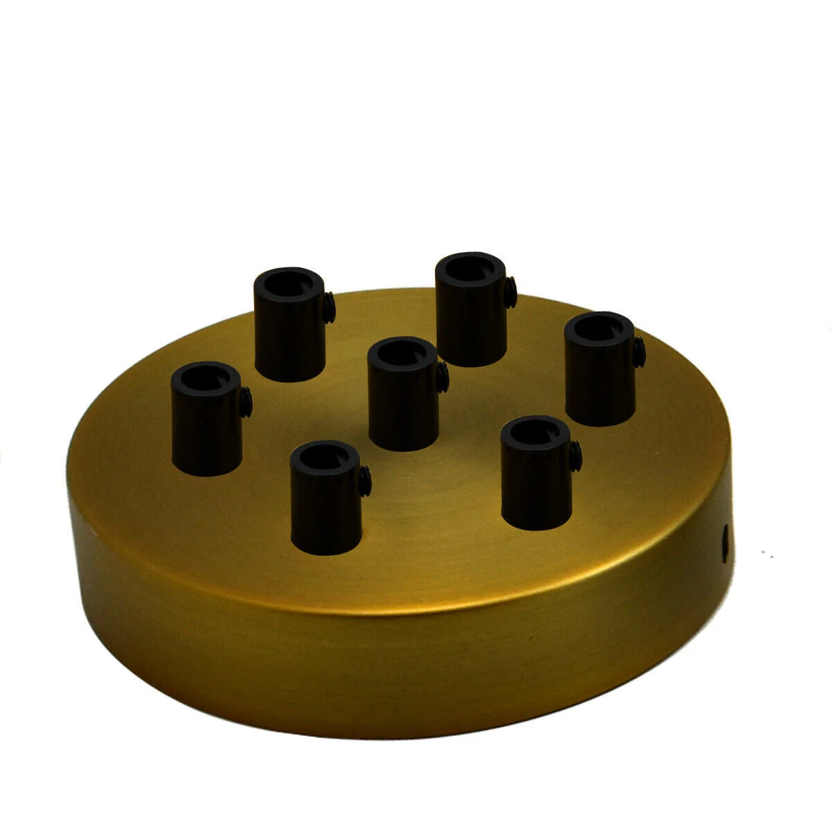 120mm yellow brass ceiling rose with 7 outlets and side fittings for pendant light installation
