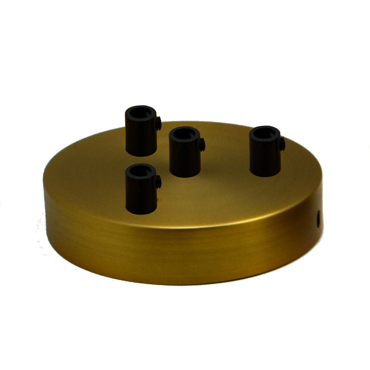 120mm yellow brass 4 outlet ceiling rose pendant light fitting with four side outlets and mounting hardware visible