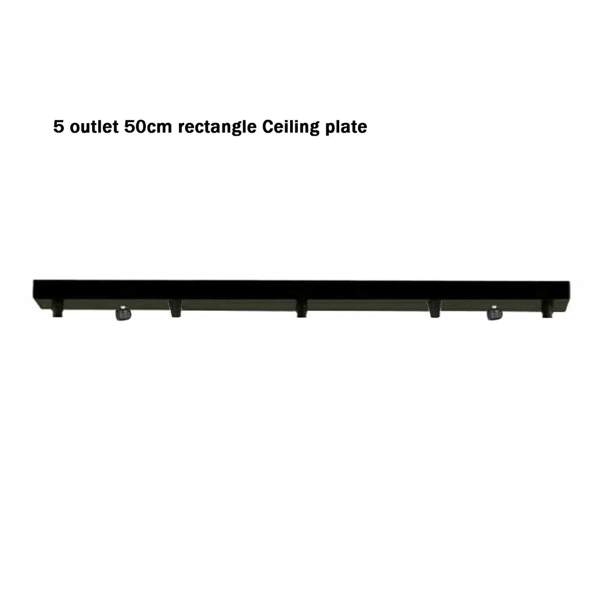 Black industrial square ceiling rose with 5 outlets, 500mm diameter, designed for multi-arm light fittings