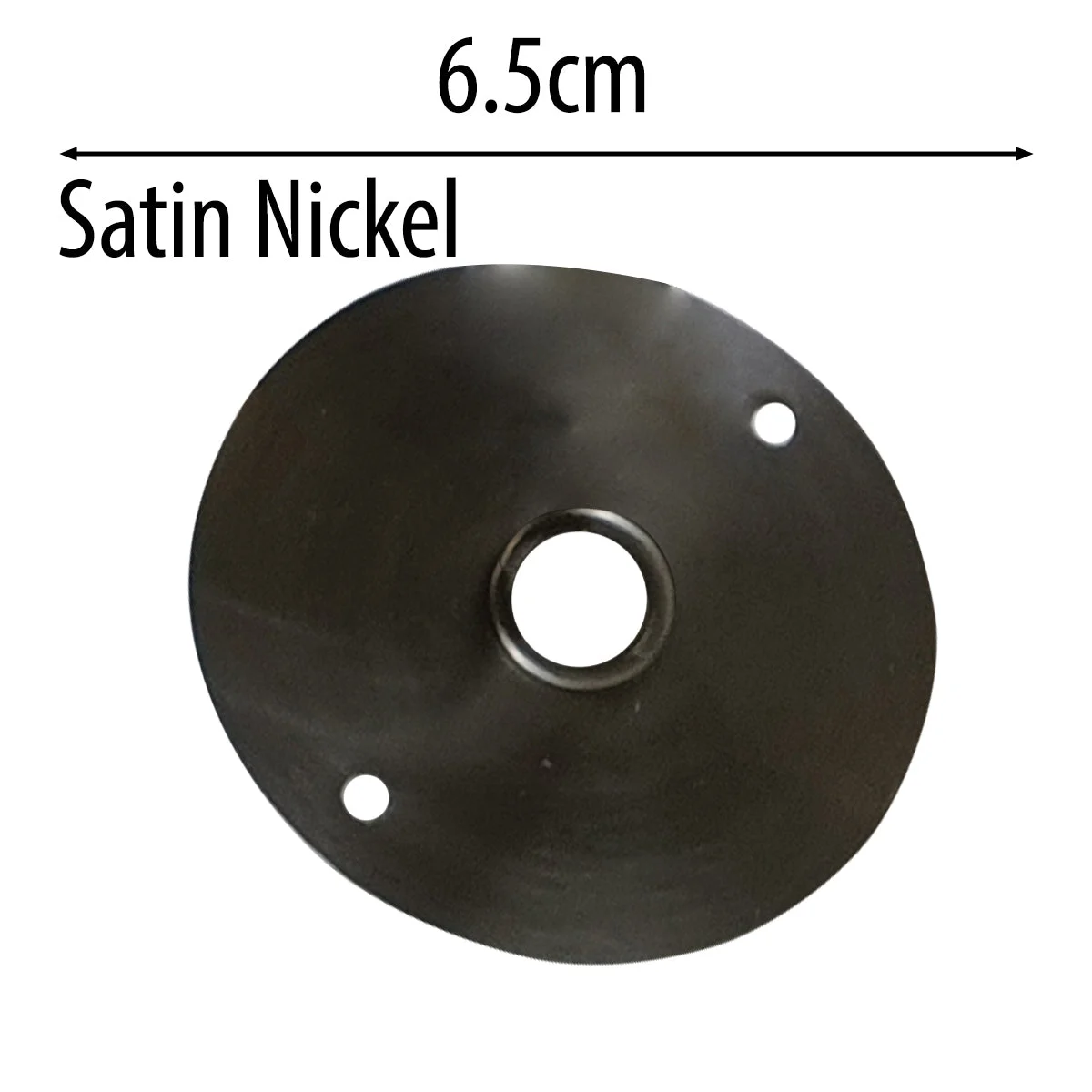 6.5cm satin nickel front fitting ceiling plate in vintage industrial style with galvanized metal finish and E27 bulb fitting