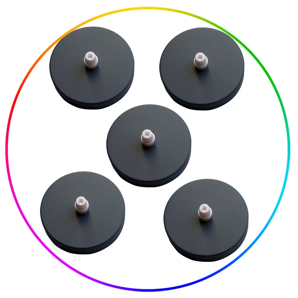 Blue round vintage industrial ceiling rose with cord grip, 100mm diameter, metal finish, pack of five ceiling roses